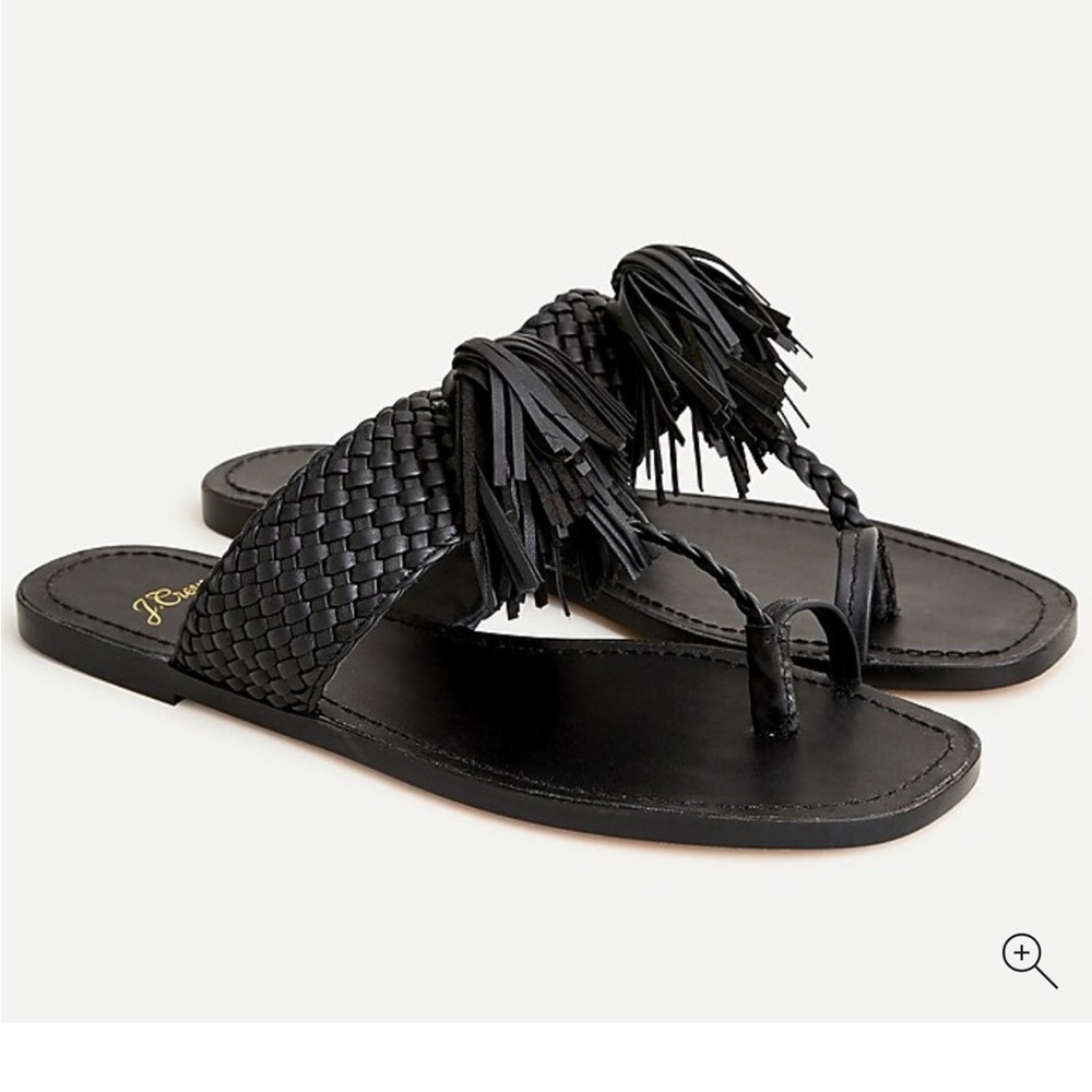 J.Crew braided tassel leather thong‎ sandal 7